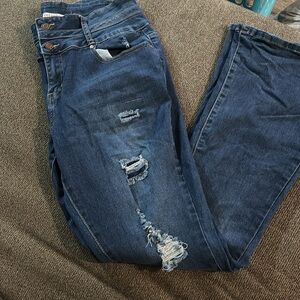 Celebrity ace flare leg distressed jeans